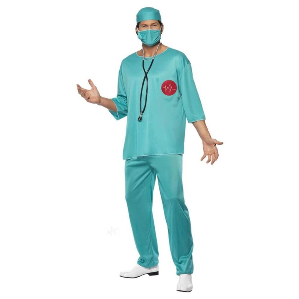 Smiffys Unisex Adult Surgeon Costume Set / Green